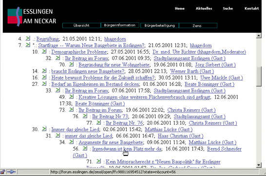 Figure 2: Part of the main discussion forum.