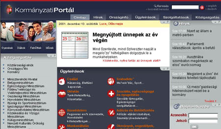 Hungarian government portal. 