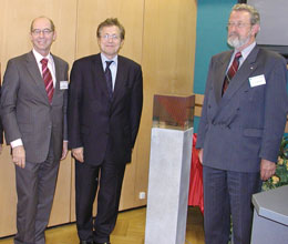 From left: The former ERCIM presidents Gerard van Oortmerssen, Dennis Tsichritzis and Cor Baayen.