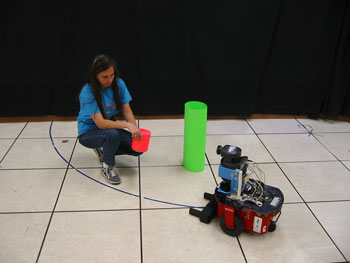 A Pioneer mobile robot learning from a human teacher