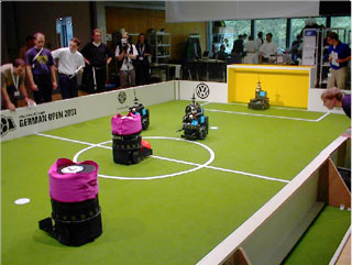 Figure 4: Autonomous Soccer playing Robots using cognition systems for Ambient Awareness.