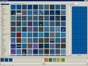 Figure 1: Screenshot of the FOUNDIT prototype interface. Feedback is supplied by selecting positive and negative examples which are collected on the display bar at the bottom (positive examples on the left, negative on the right).