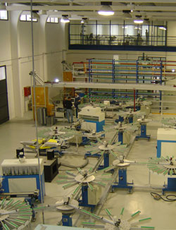 Figure 1: The Innovative Shoe Manufacturing Plant of the ITIA-CNR laboratory of Vigevano (Italy).
