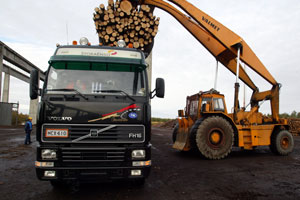 Figure 1: A truck unloading at a paper mill.