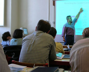 Pedro Merino Gomez, University of Malaga, Spain, giving a presentation